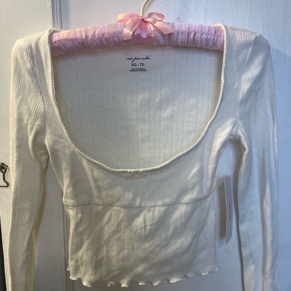 NWT Out From Under Urban Outfitters Sleepless Night Pointelle Scoop Cropped Top - Picture 2 of 4